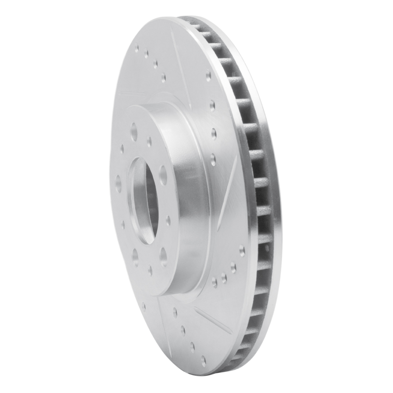 Volvo 960 Brake Rotor (1) - Front Right - R1 Concepts - Drilled & Slotted - Silver - `95-`04